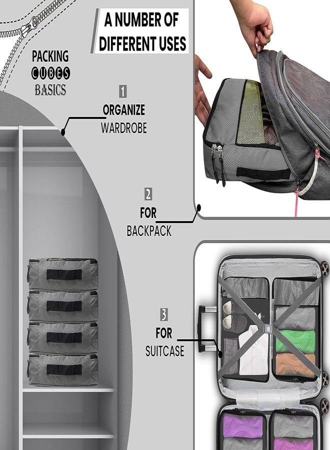 GOMAJO Packing Cube Travel Organizer for Men and Women Luggage Laundry Clothes Storage Pouch (Grey, Medium) - Image 4